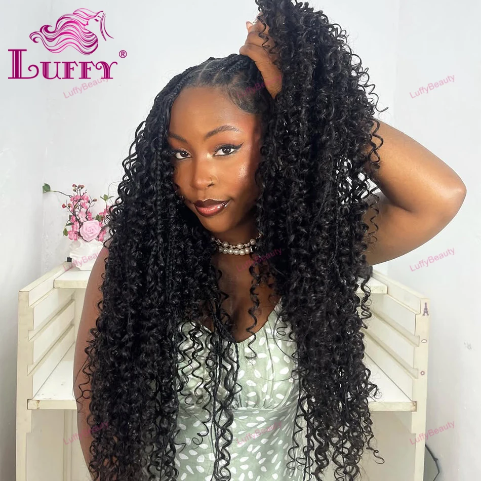 الإسبانية مجعد ريشة الكروشيه بوهو الشعر للتضفير قبل فصل شعر بشري مجعد حبل طويل قابلة لإعادة الاستخدام وصلات شعر ريشة