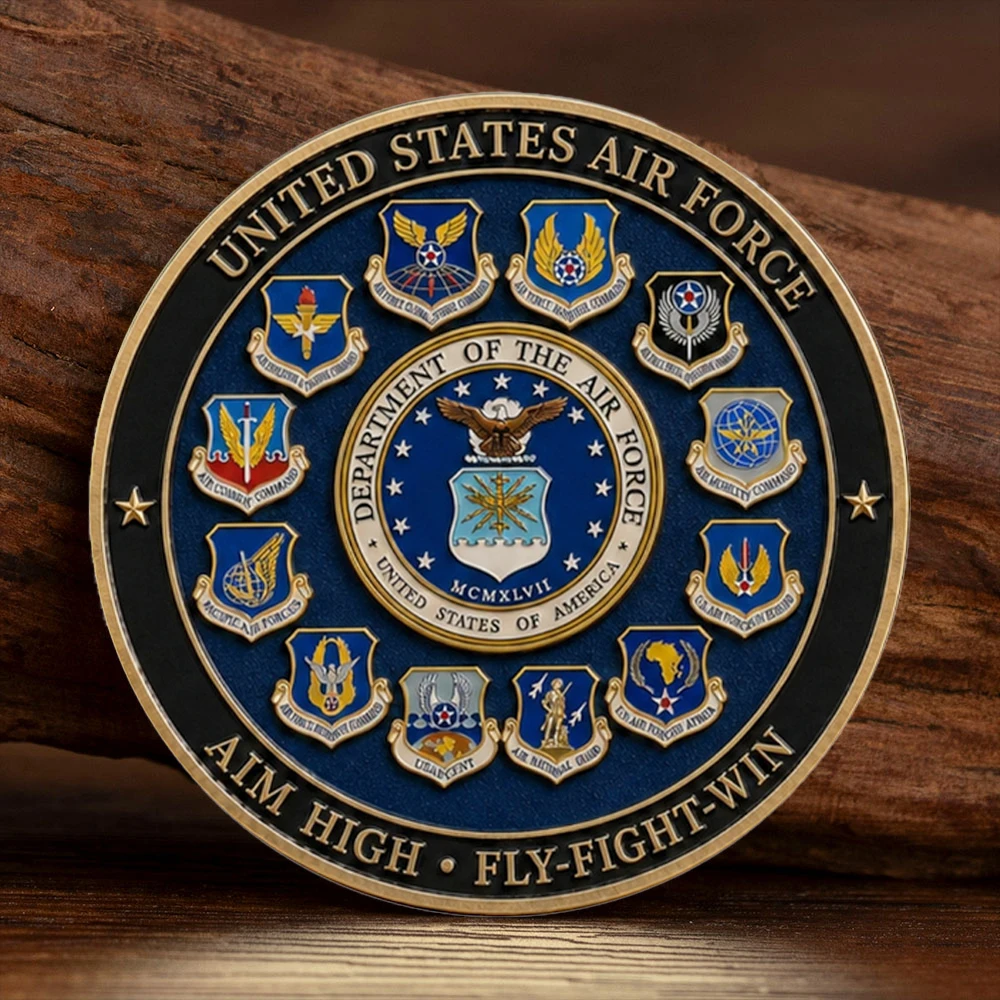 United States Air Force Challenge Coin USAF Military Veteran Gold Plated Commemorative Coin Home Decoration