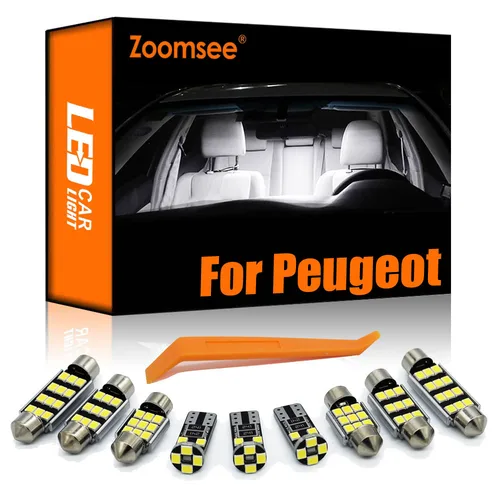 Zoomsee Canbus para Peugeot 108 206 207 208 301 307 308 406 407 508 607 807 2008 3008 4007 4008 5008 Kit de luces LED interiores para coche