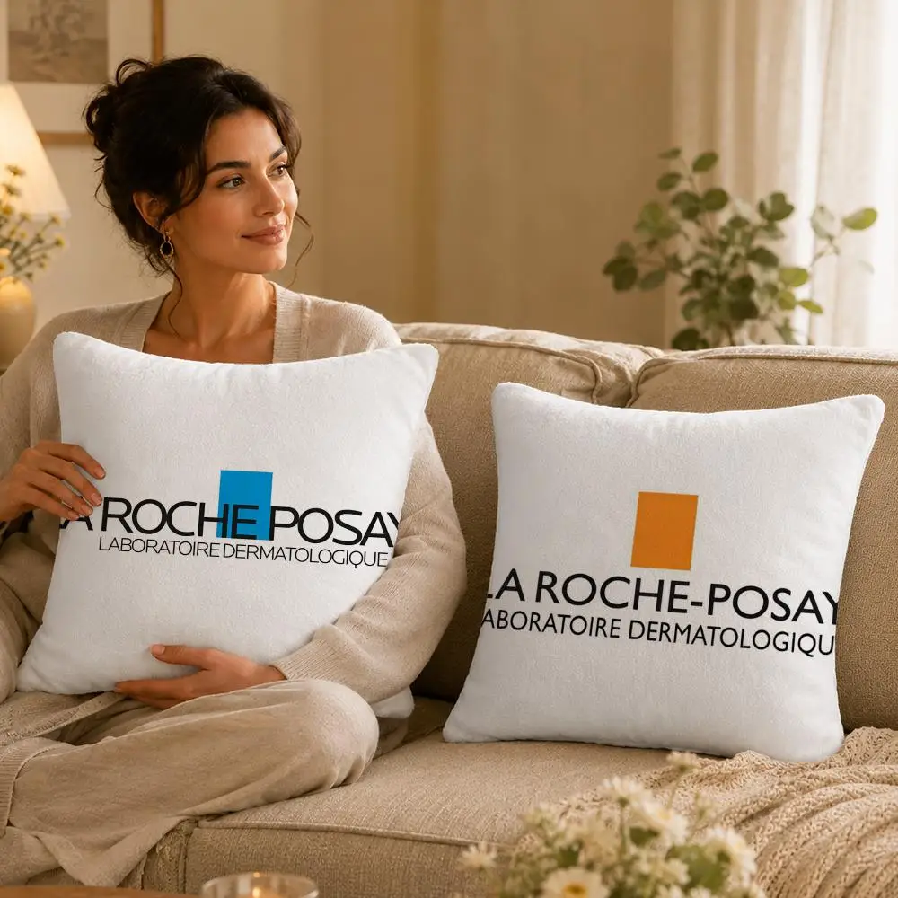 Funda de cojín marca L-La Roche Posay, funda de almohada de felpa suave, funda de cojín cuadrada lavable para sofá, cama, silla, hogar