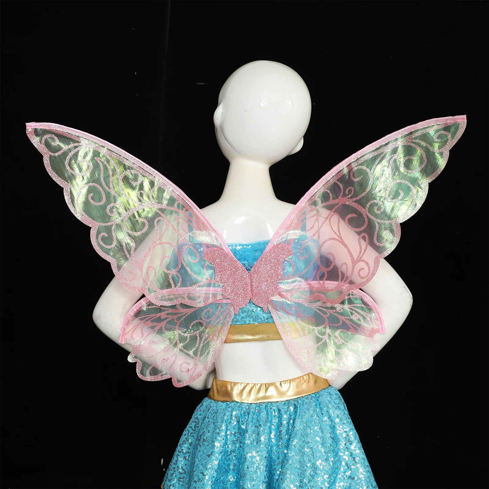 Gradient Fairy Wing Costume Elf Angel Butterfly Wings Women Girls Princess Cosplay Halloween Party Dress Up Festival Stage Props