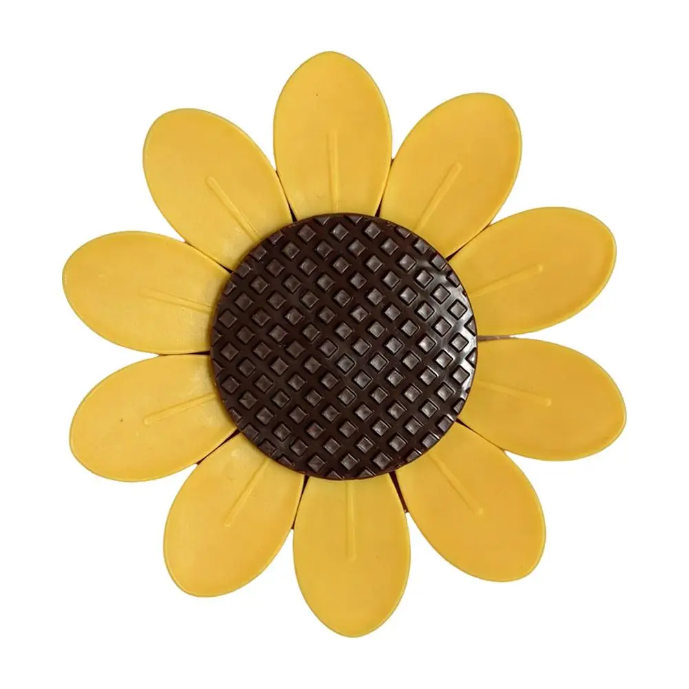 10 Stück Niedliche Sonnenblumen-Magnetverschlussclips mit Basis, Luftdichte Chip- und Snacktütenclips, Küchen-Frischhalteclips, Notizclips – Detail 1