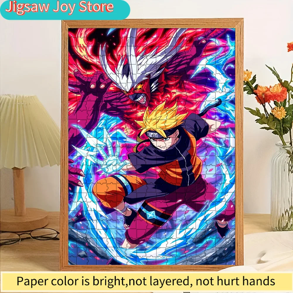 

Naruto Uzumaki vs Menma Uzumaki Paper Puzzle, Anime Epic Battle Scene with Ice and Flame Aura Paper Jigsaw Puzzle, Creative Pape