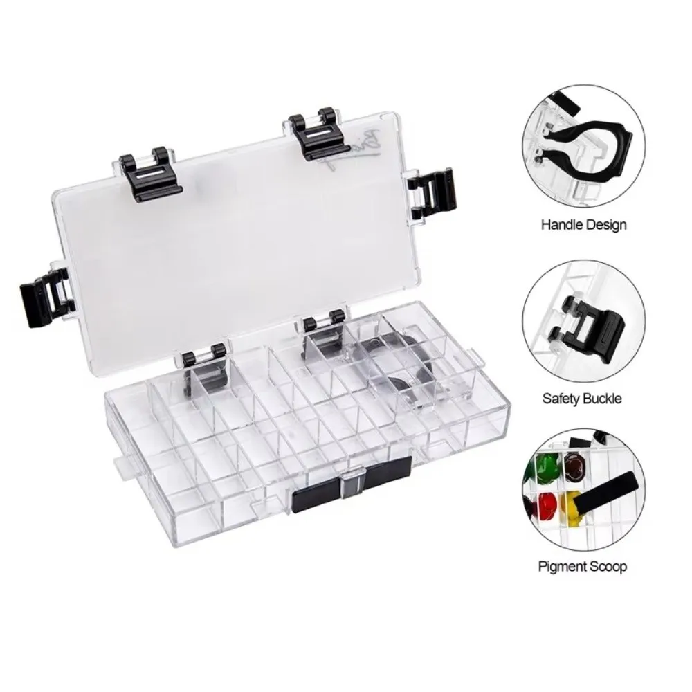 12/24/36 Wells Paint Palette Tray Airtight Leakproof Half Pans Watercolor Painting Pallet Acrylic Empty Watercolor Palette Box