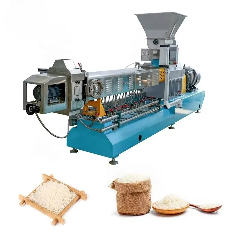 Línea de producción industrial de arroz fortificado, máquina de fabricación artificial nutritiva instantánea completamente automática de alta eficiencia