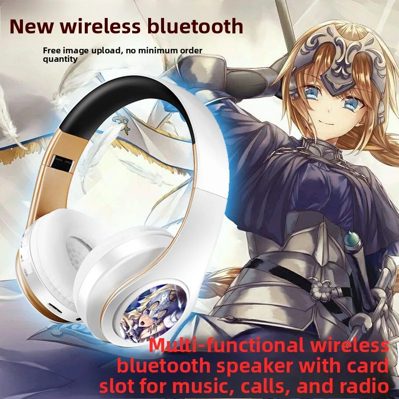PaoSister Crazy Three Japanese Voice Animation Wireless Bluetooth Headset Headset Two-Dimensional Joan of Arc Dome Girl Game MP3