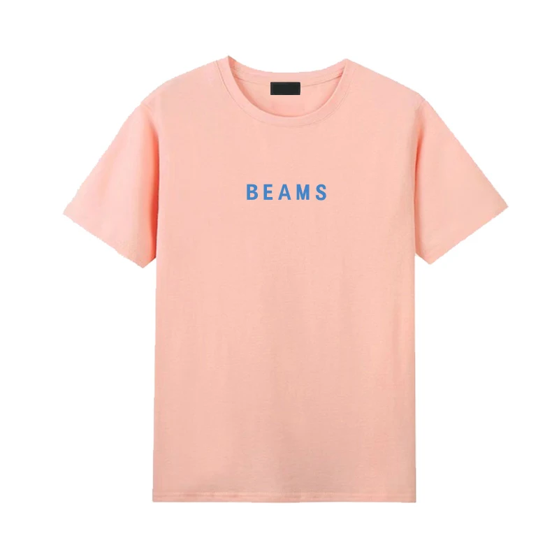 Exported To Japan Summer Solid Color Cotton T-shirt Men Women Same Color Small Letters Print Couple Look Ins Street Trend Tees