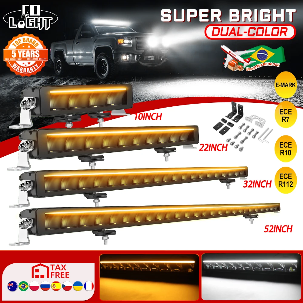 CO LIGHT-Barre lumineuse LED tout-terrain, barre lumineuse de voiture, lampe de travail de toit RL Barra 4x4, Lada Niva, camion de réglage SUV, 52