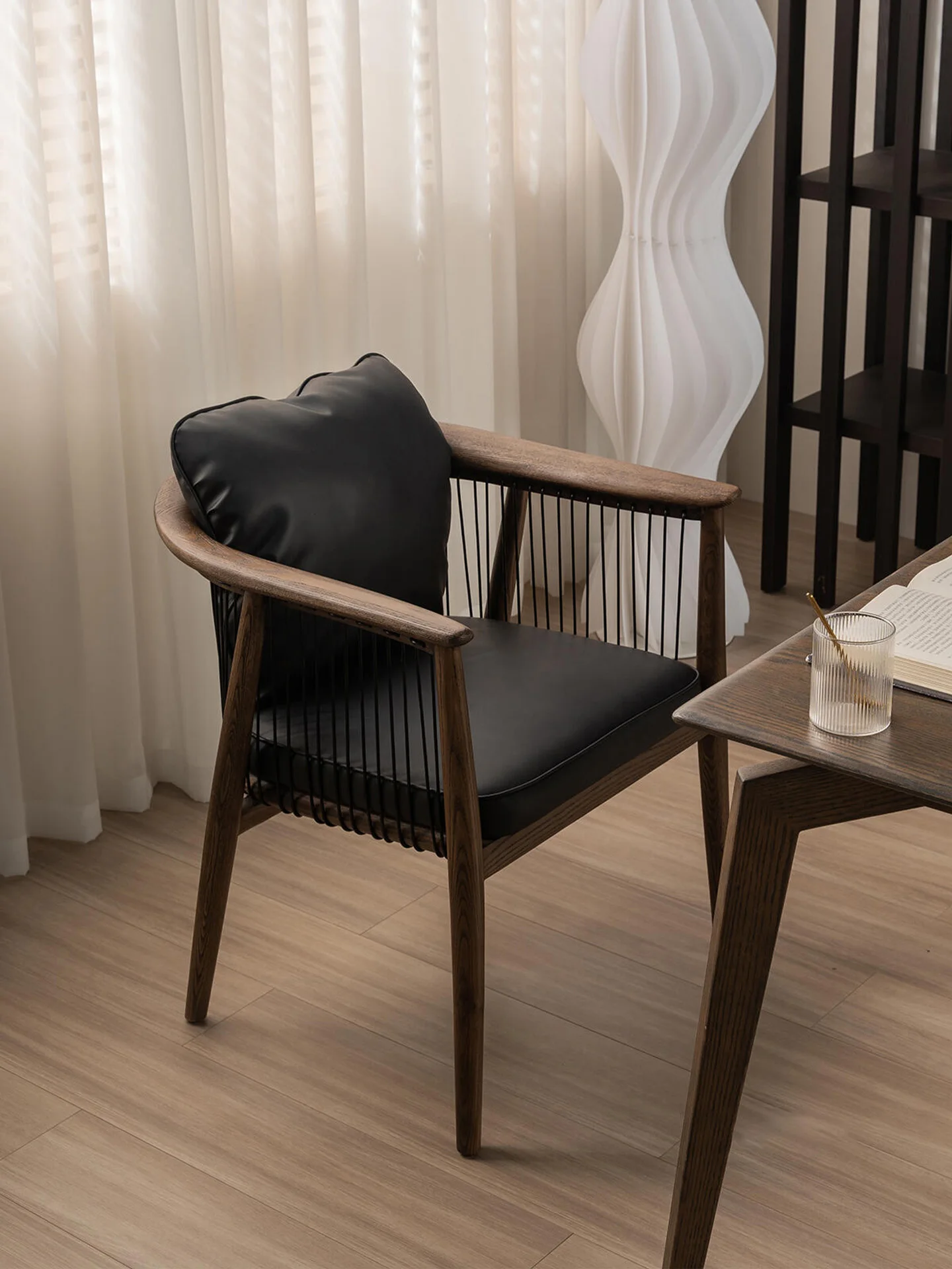 Factory Direct 2026 Top RatedViolin Chair New Chinese Restaurant Solid Wood Light Luxury Tea Room Wabi Sabi Design Premium