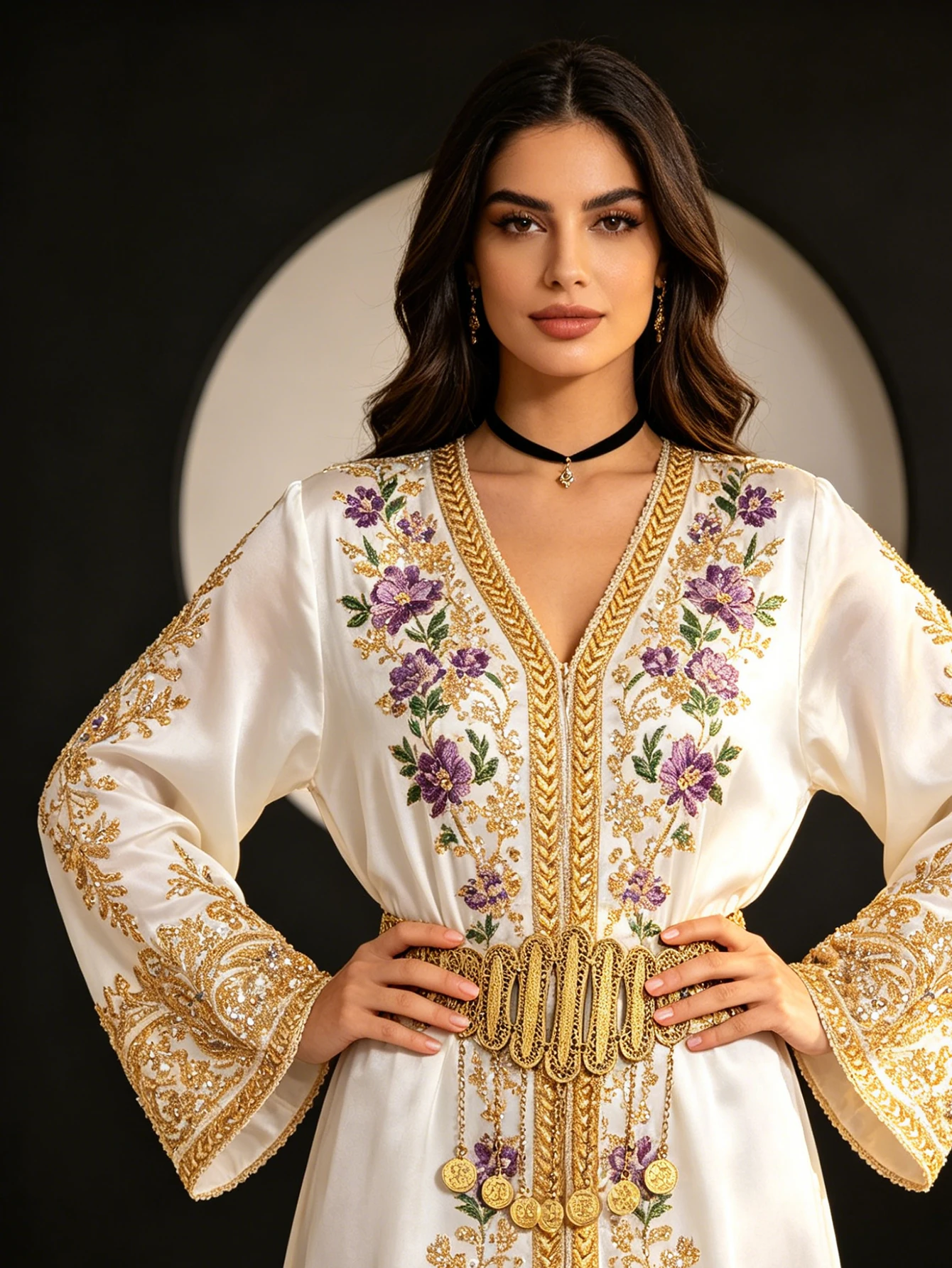 1 Piece of Vintage Arabic-Style Women's Robe Belt, Featuring Hollow Carvings and Ottoman Coin Pendants with Tassels, a Jewelry Waist Chain for Women to Wear at Weddings, Banquets, and Festivals