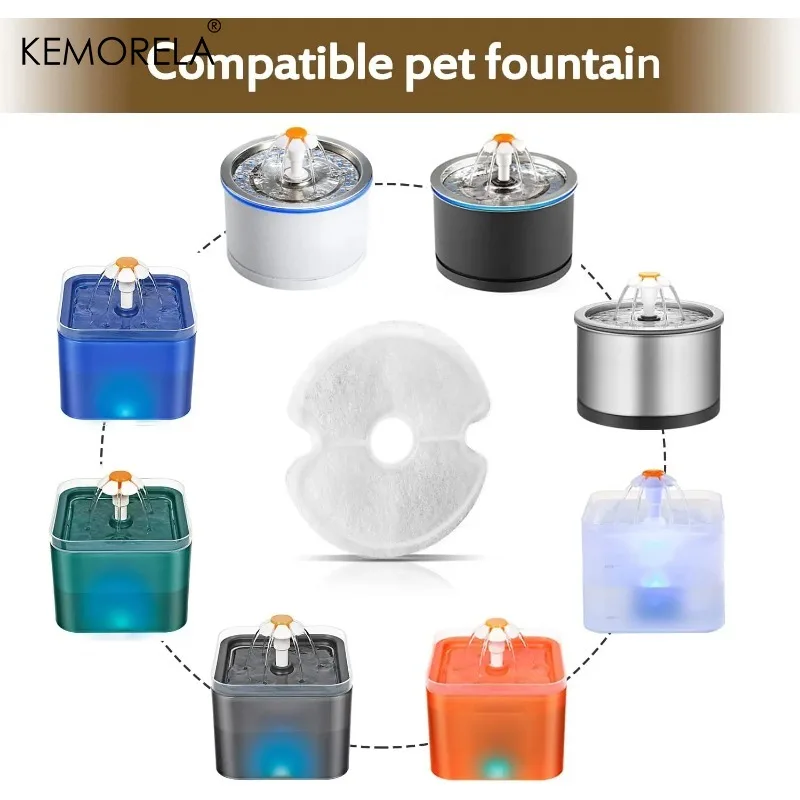 4/8PCS Activated Carbon Replacement Filters for Cat Water Fountain Multiple Filtration Pet Water Dispenser Filter