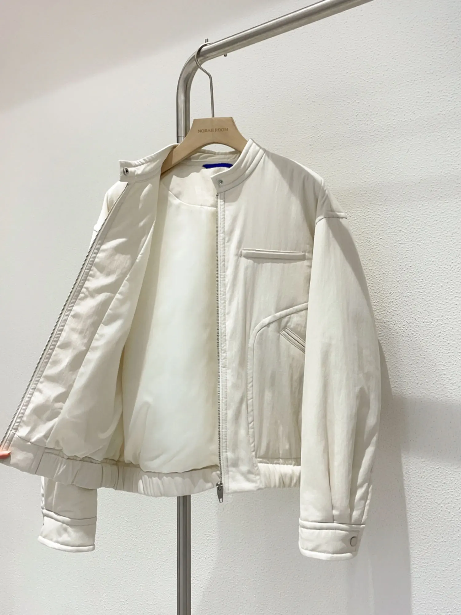 本物の Noxiao La 春 2025 新作 Sle KP スタンドカラー ハリントン ジャエット コットン アウター 韓国 Sle ストレート カット