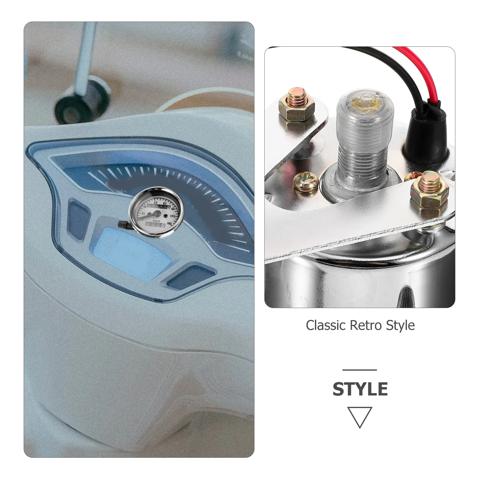 

Retro Motorcycle Speedometer Pointer Style Mileage Meter Clear Display Universal Compatibility Modified Accessories Sturdy