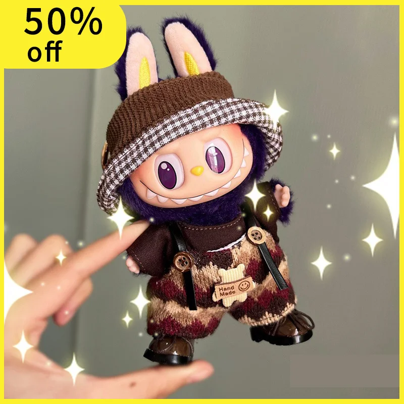 

50% Off For 17cm Labubu Mini Doll Clothes Outfit Hat Clothes Shoes Fashion Clothing Set Cultivate Sitting Party Game Toys