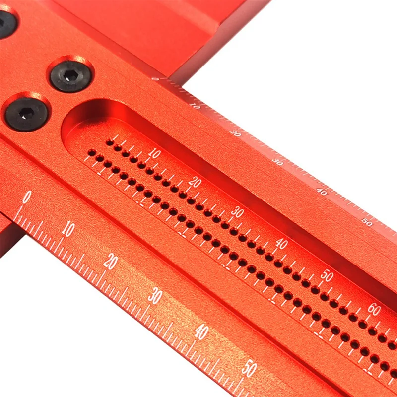 ABFI 500Mm Precision Marking T-Ruler Aluminum Alloy Woodworking Scribe Ruler Deluxe Crossed-Out Measuring Tool