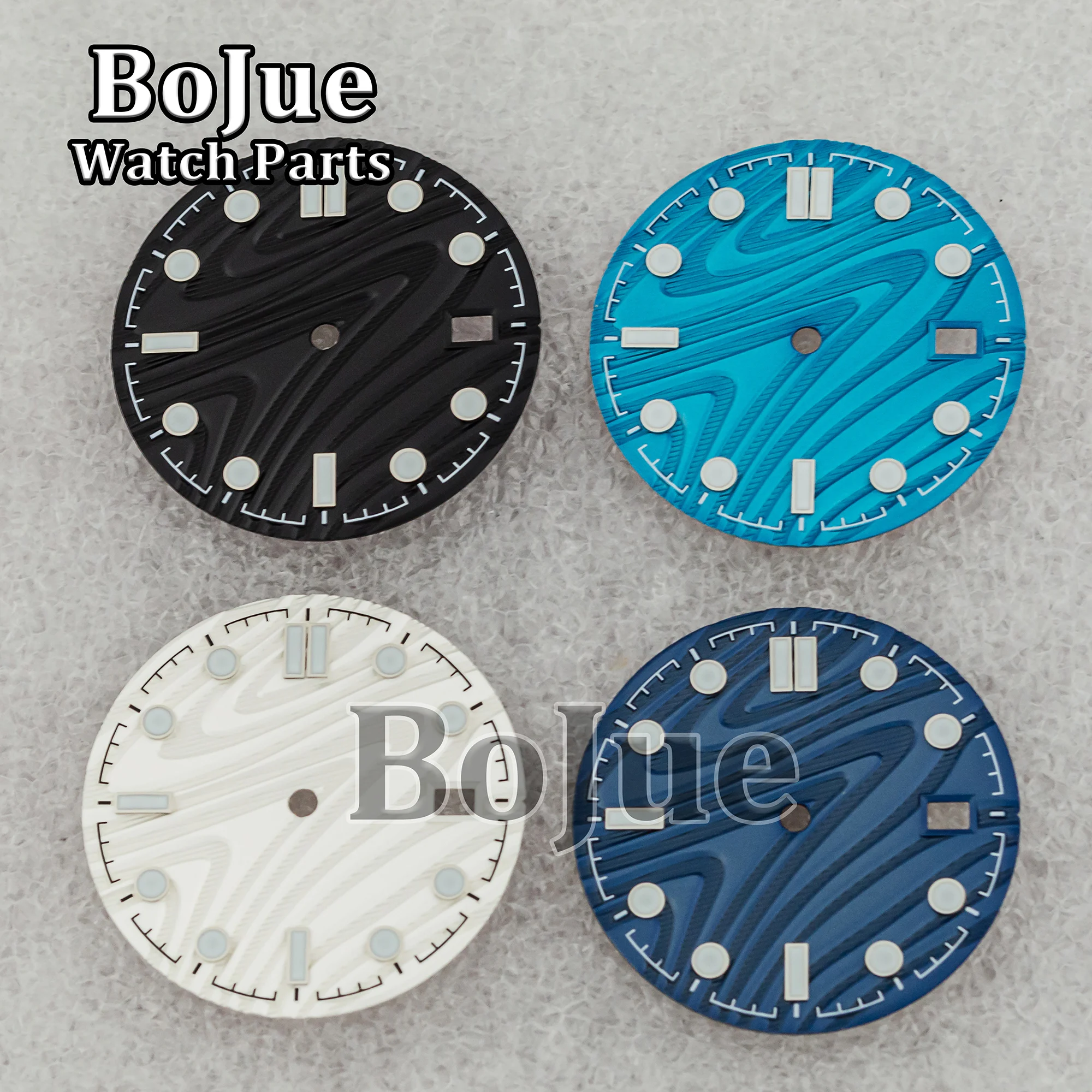 31mm Watch Dial Hands Needles For Seamaster 300 Series NH35A NH36 Movement 3 O‘clock Date Green Luminous Automatic Watch Parts - Image 4