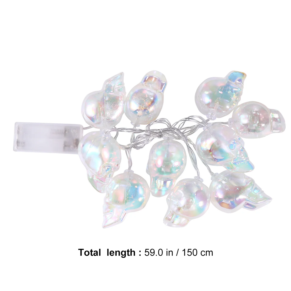 سلسلة ضوء على شكل رأس جمجمة الهالوين، تصميم منحوت شفاف، الاستخدام المتكرر، مثالية لحفلات الحديقة ذات الغلاف الجوي المخيف #6