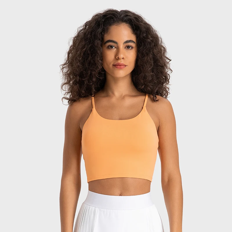 Sport Bra Yoga Tank Top Women With Chest Pad Sexy Spaghetti Strap Back Fitness Top Sling Yoga Clothing