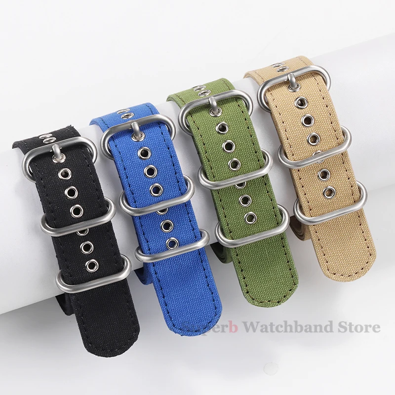 Premium Military Nylon Watch Band Canvas Strap for Seiko 18mm 20mm 22mm Fabric Sport Bracelet for Omega Replacement Belt