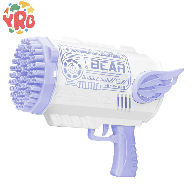 80 Hole Bubble Gun Kids Bubble Machine Machine Gun Shape Automatic Blower KidsToys Essential for Outdoor Play