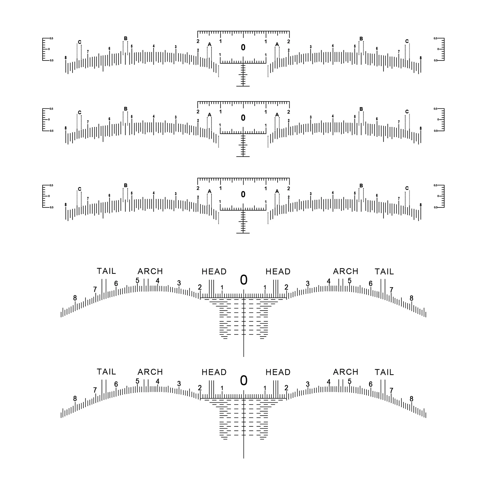 Autocollant de règle de poulet pour le positionnement, outil symétrique de maquillage en continu pour les yeux, galets de toilettage, règle d'équilibre Shaper, 100 pièces