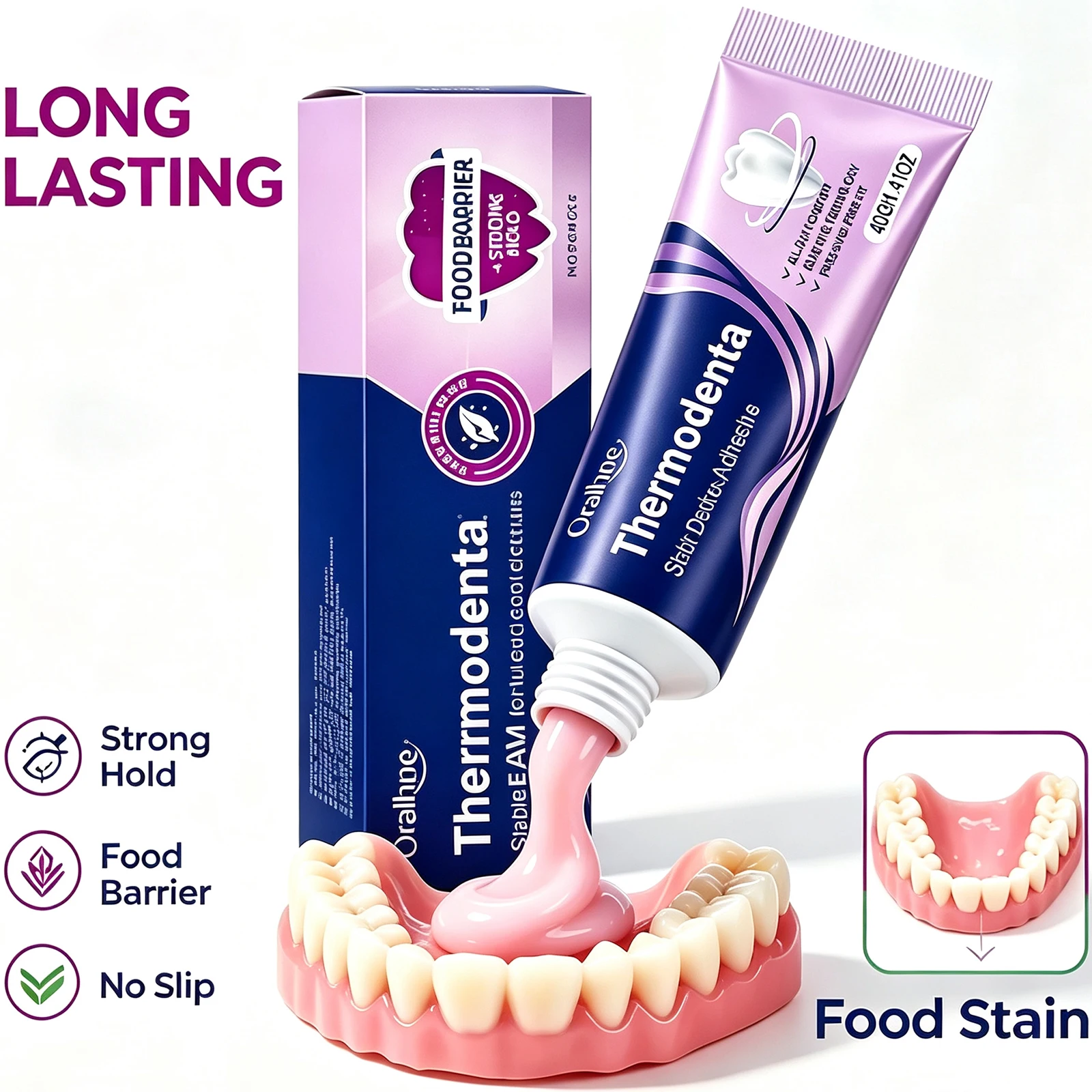 Denture Adhesive Cushion Comfortable Stable Hold Denture Care Prevent Sliding Buffer Gum Discomfort Natural Comfortable Fitting