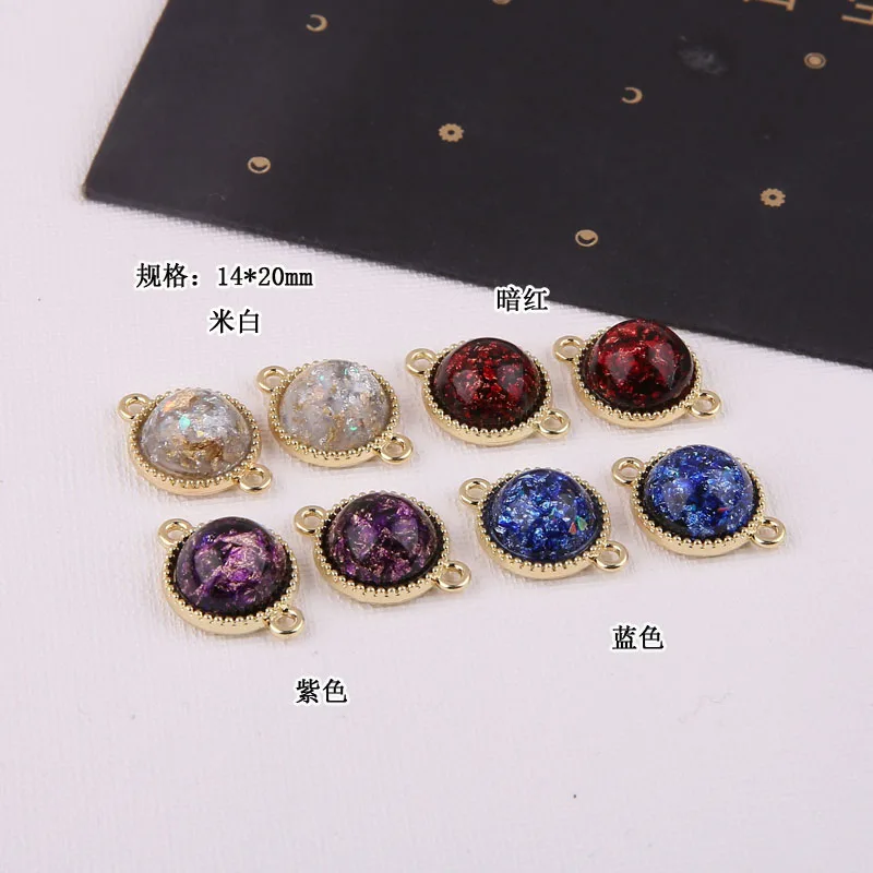 1pcs Diy Jewelry Accessories Alloy Temperament Bright Starry Sky Double Hanging Earrings Handmade Pendant Material Charms