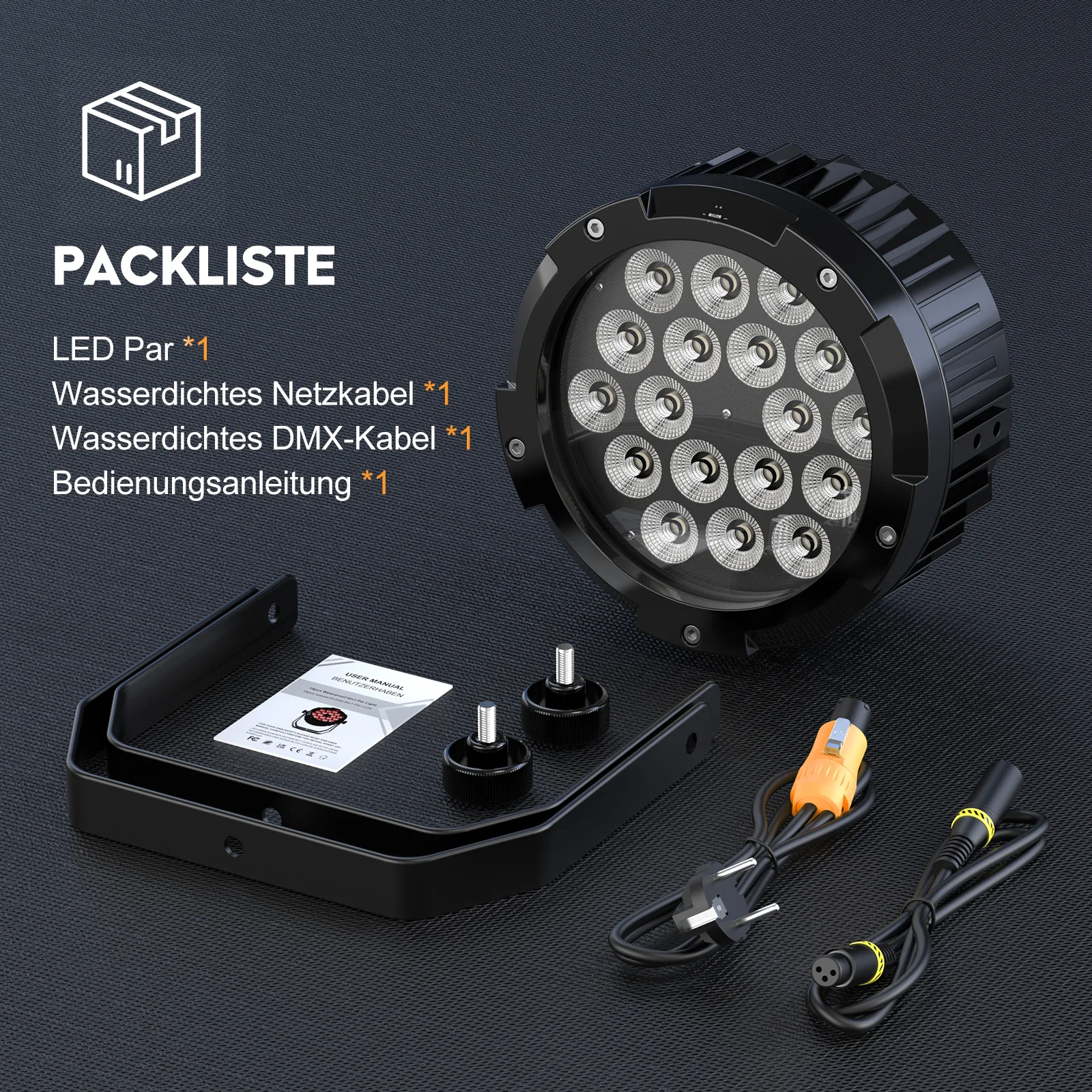 DayFlicker 150W 2PCS RGBWA+UV Waterproof 6 in 1 LED Par Light Stage Light DJ Light for Disco Dance Hall Party Bar Performance