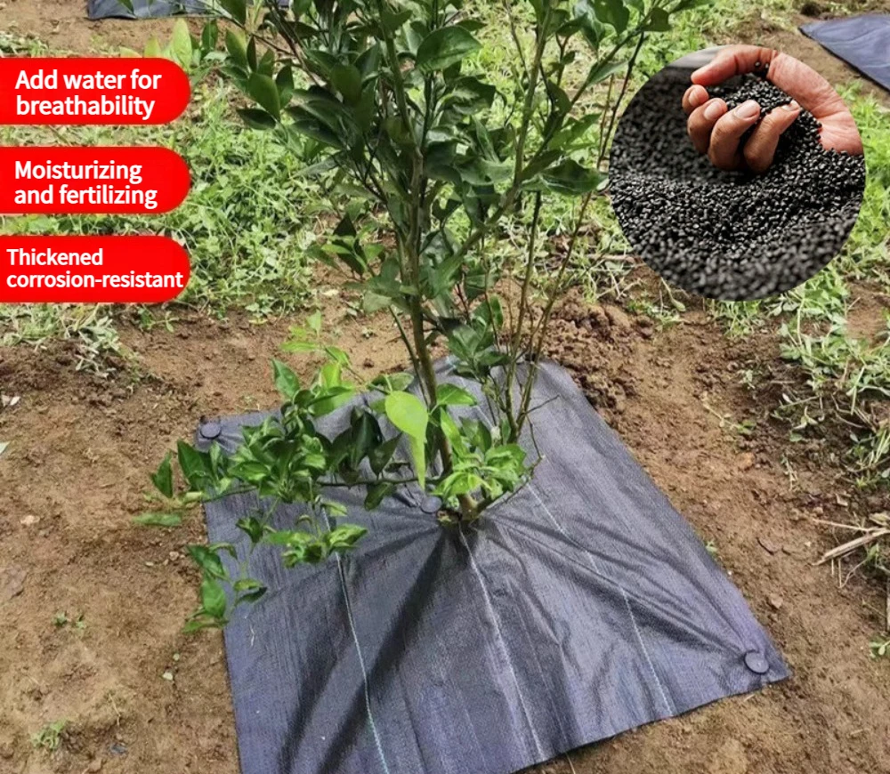 5pcs Grass-proof Breathable Cover, Black PP Weeding Moisturizing Cloth, Gardening Floor Cloth