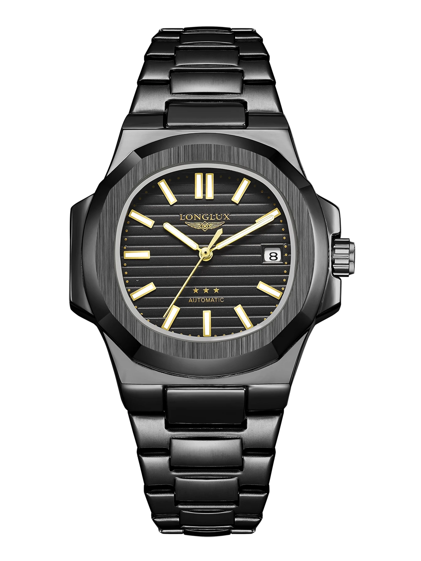 Heren automatisch horloge zakelijke datum mechanische horloges waterdicht roestvrij staal lichtgevend luxe herenhorloge vriendje cadeau