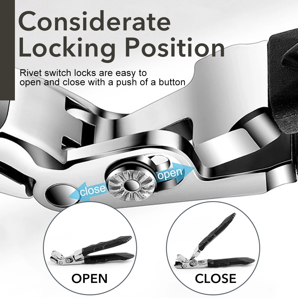 2Pc 角度付きヘッド爪切り キャッチャー収納袋付き 爪やすり 足の爪 厚い爪切り カッター トリマー マニキュアツール