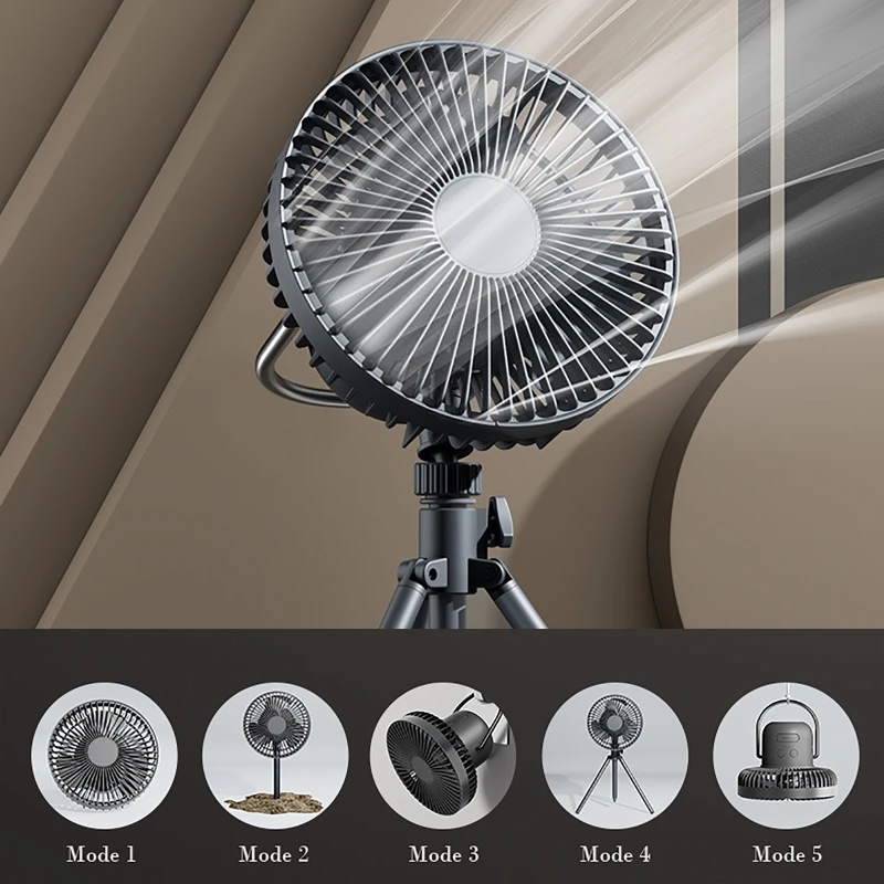 มัลติฟังก์ชั่พัดลมกลางแจ้ง Retractable 180 ° อัตโนมัติหัวพัดลมแสง Night Light เพดานพัดลมสำหรับ Office Home Camping