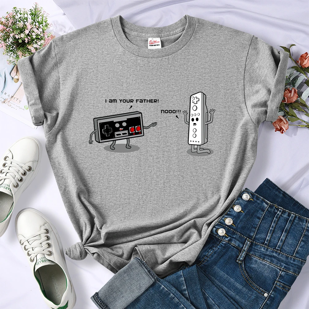 Funny Game Console Street Printed T-Shirt Women Summer O-Neck T Shirts Breathable Cool Short Sleeve Sport Casual T Shirt Female