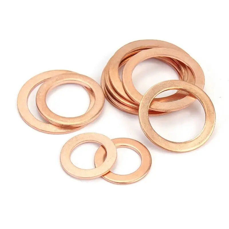 Copper Flat Washer M22 Seal Gasket inner diameter 22mm Sealing Ring Thin Sheet T3 Red copper washer