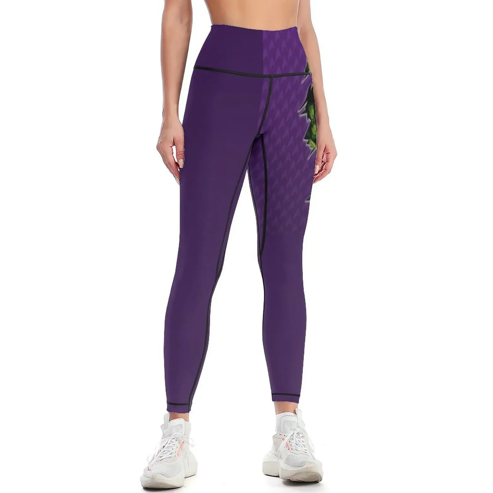 

Green muscle chest in purple ripped torn tee Leggings gym top sportswear gym sports for push up Womens Leggings