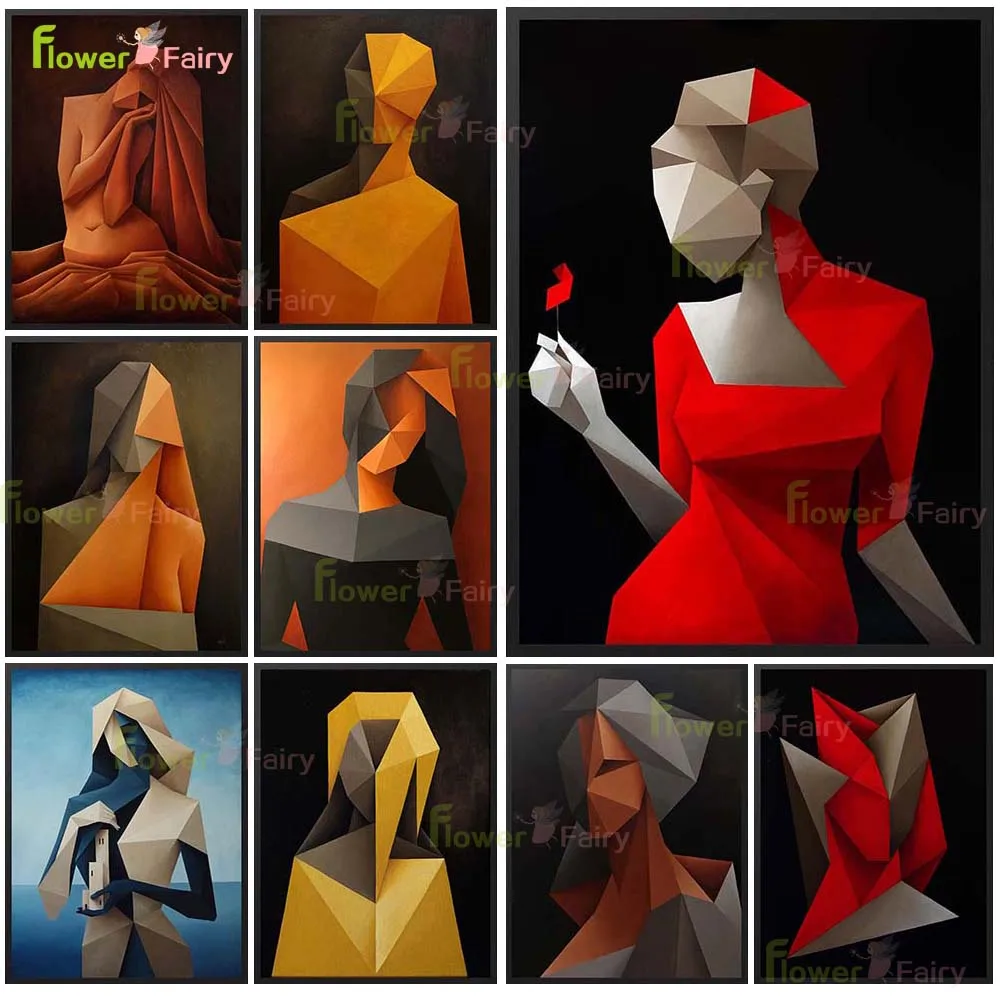 

Abstract Girl Woman Portrait Prints Modern Poster Wall Art Canvas Painting Home Decor Wall Pictures For Living Room Unframed