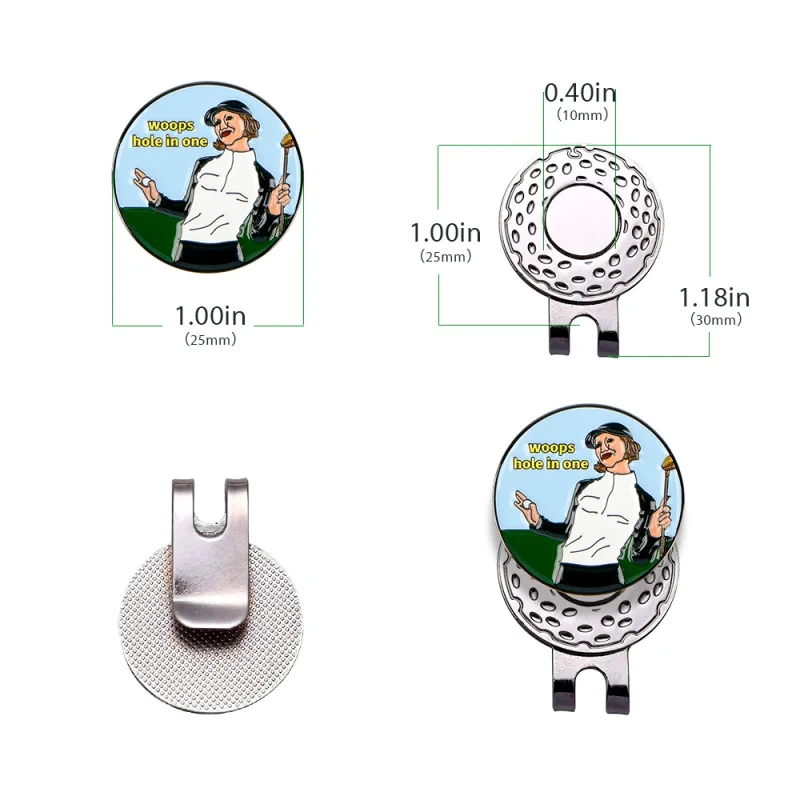 New Golf Hat Clip Golf Mark Mark 25mm Golf Position Mark Creative Pattern