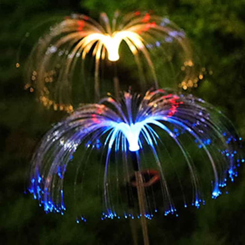 Imagem -02 - Impermeável Led Solar Jellyfish Luzes Fibra Óptica Decoração Lâmpada para Gramado Pátio Villa Quintal ao ar Livre Jardim Pcs por Lote