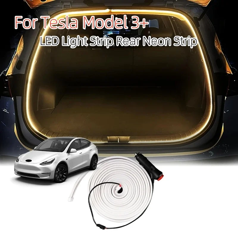 

For New Tesla Model3 Highland 2024 Car LED Light Strip Flexible Rear Trunk Waterproof Neon Lights Accessories for Tesla Model 3+