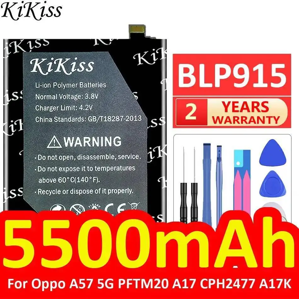 

Высокоэффективный аккумулятор для мобильного телефона BLP915 5500 мАч для Oppo A57 5G PFTM20 A17 CPH2477 A17K, экологически чистый