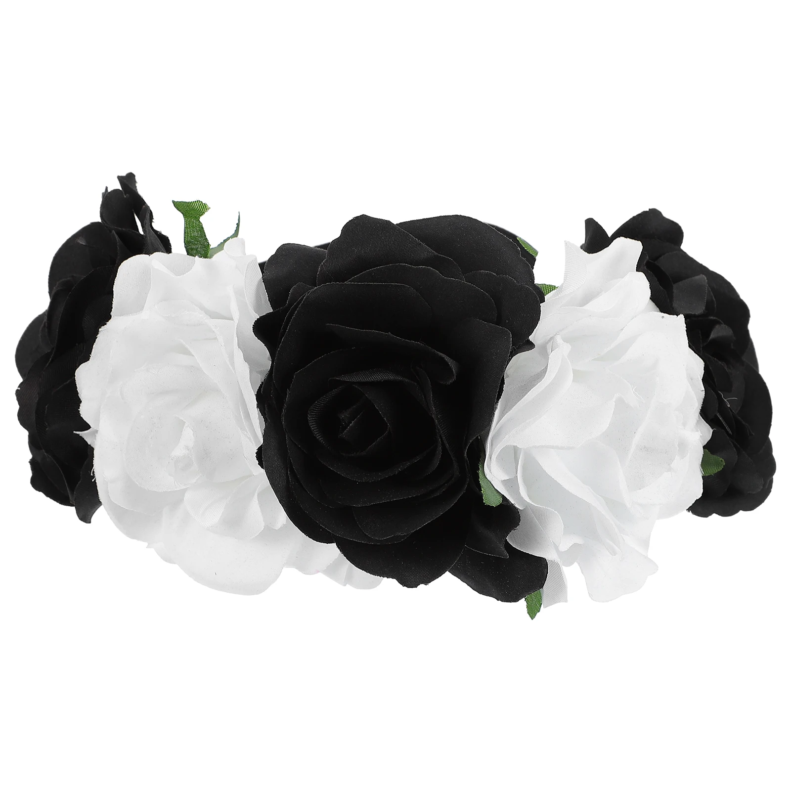 

Head Bands Wedding Flower Headband Crown Holiday Artificial Garland Headdress Black Floral Hair Wreath