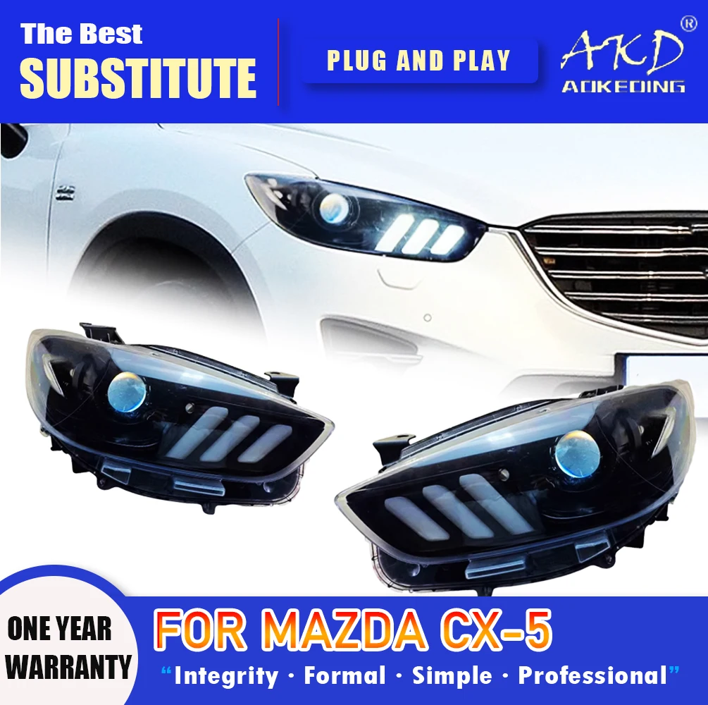 AKD Head Lamp for Mazda CX-5 LED Headlight 2012-2016 Headlights CX-5 CX5 DRL Turn Signal High Beam Angel Eye Projector Lens