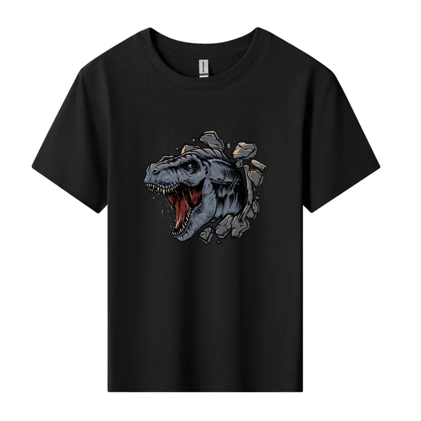 Summer Cotton T Shirt Boy Girl Children's Tee Shirt Dinosaur Printed Kid Clothes Cartoon 2-8 Years Tops Gift Add Your Design