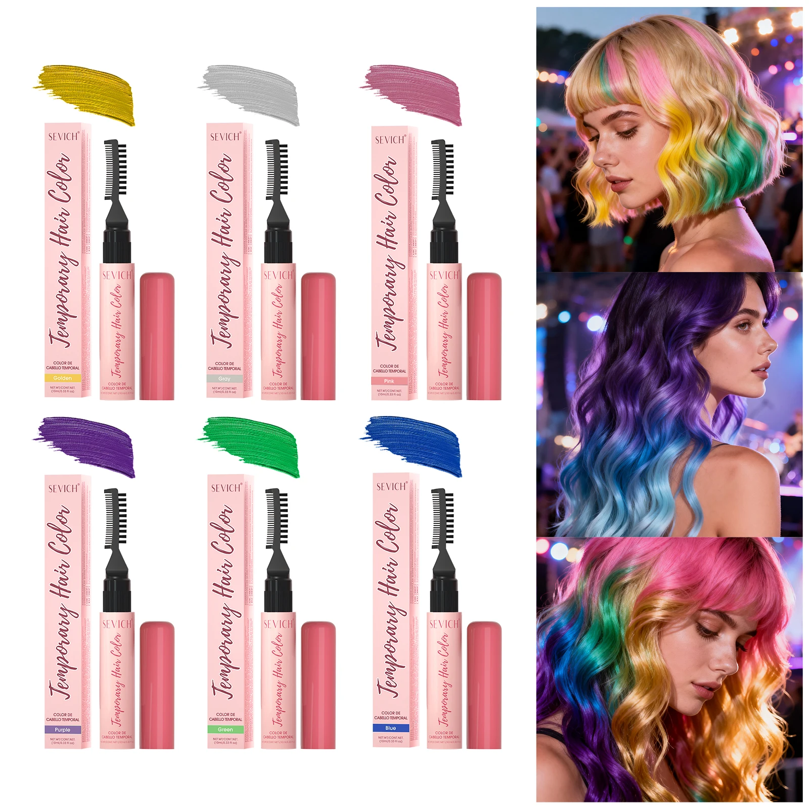 

Одноразовый карандаш-краска для волос, 6 цветов, быстродействующий временный краситель для волос, для самостоятельного окрашивания, косметическое средство для макияжа