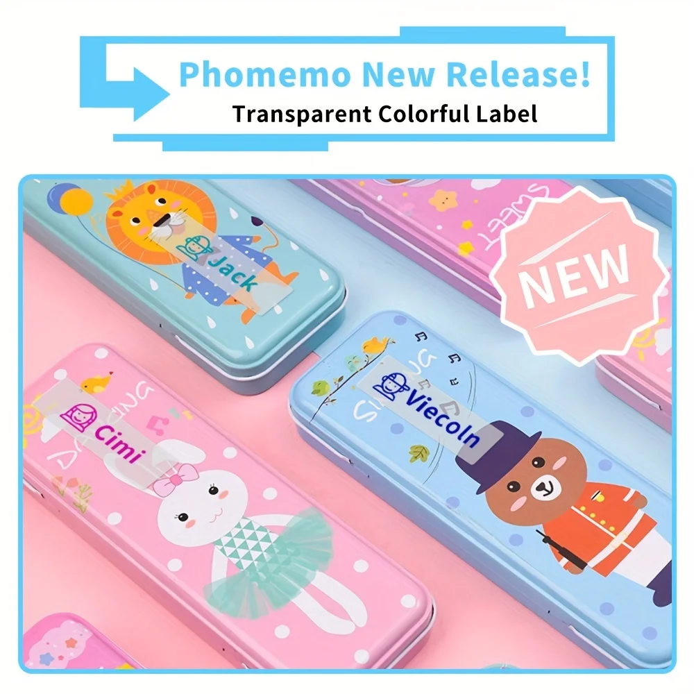 3 قطع لفات ملصقات ملونة شفافة - تناسب D30/D30S/D35/Q30/Q30S/Q31/Q32 عيد الميلاد، السعر/المنتج/الملف/منظمة ملصقات الهدايا