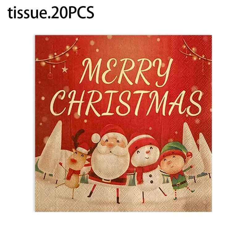 20 قطعة 33*33 سنتيمتر 2-Ply عيد ميلاد سعيد الكرتون الرجل العجوز سعيد نمط موضوع الملونة المطبوعة الطرف الديكور المناديل الترويج