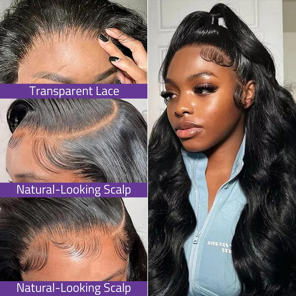 HD شفاف 13x6 الدانتيل الجبهة باروكة من شعر طبيعي البرازيلي الطبيعي الجسم موجة 360 كامل 200% الكثافة الدانتيل الباروكات الأمامية قبل قطعها #2