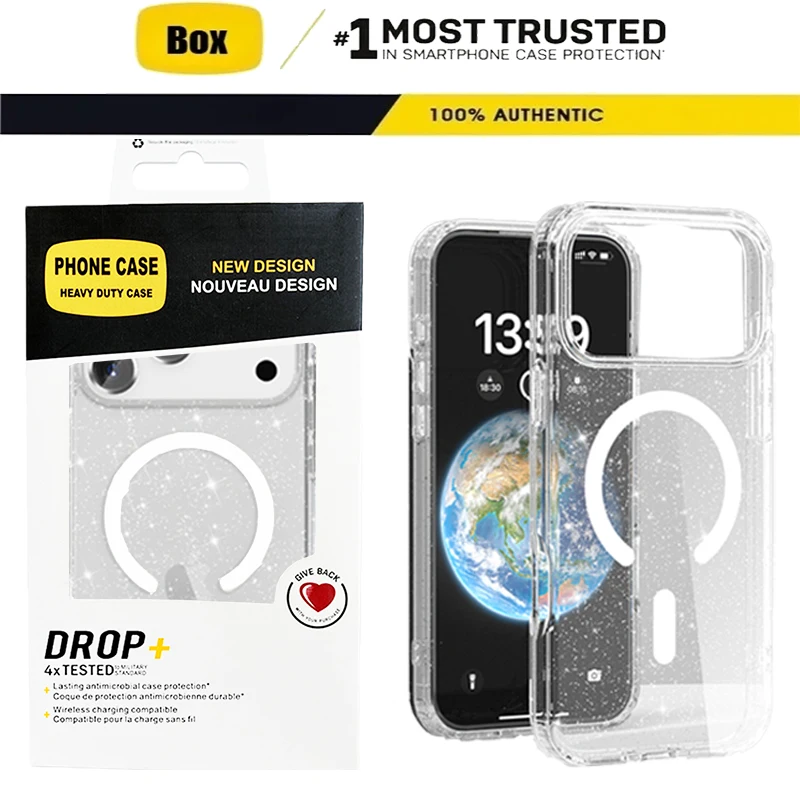 Transparente Glitzer-Symmetrie für Magsafe Magnetische Hülle für iPhone 18 Pro Max 17 Air16 15 14 13 Sturzsichere Ott-Box Panzerhülle – Detail 2