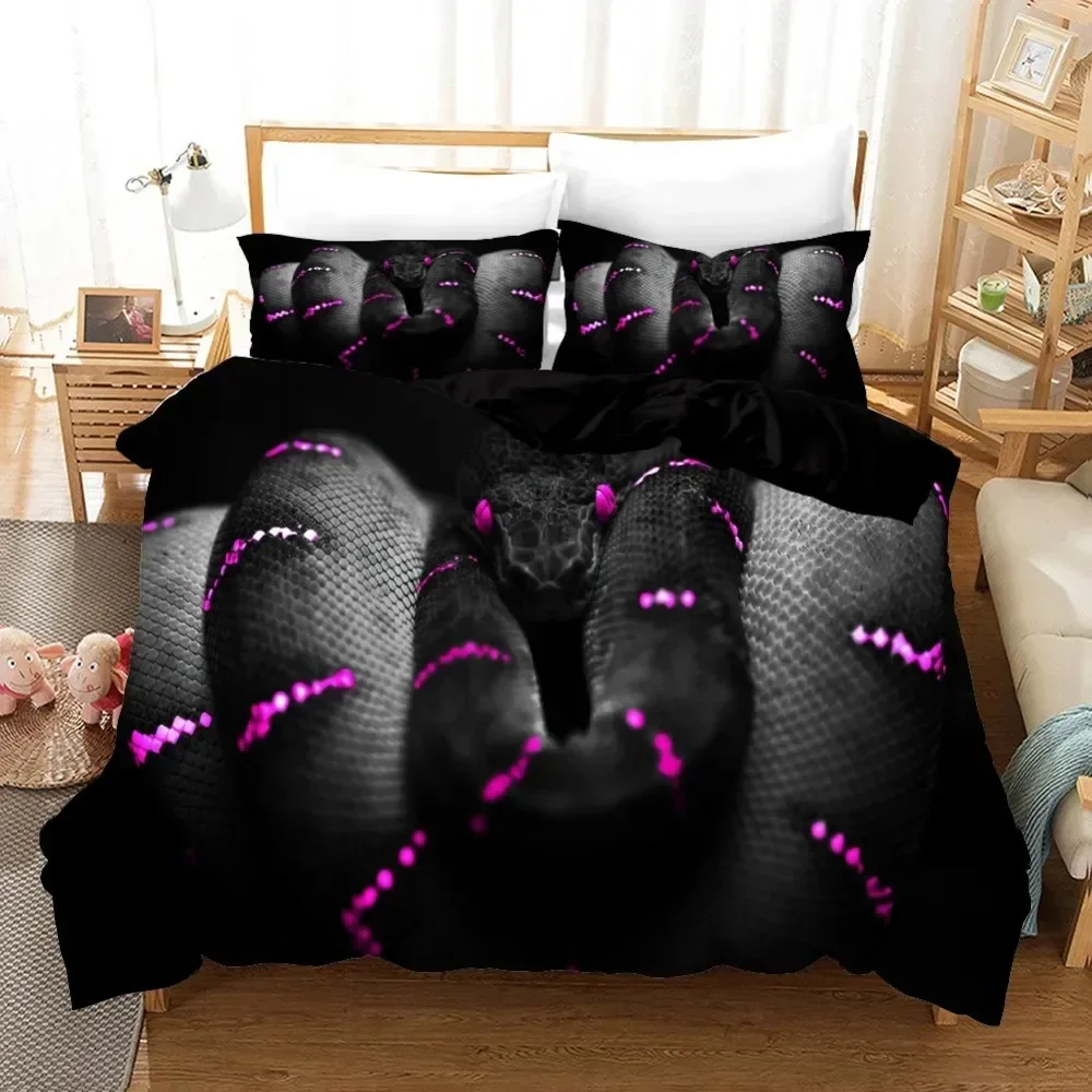 

Animal Green Snake Comfortable Duvet Quilt Cover Pillowcase Bedding Set Children Bedroom Decoration Home Textile