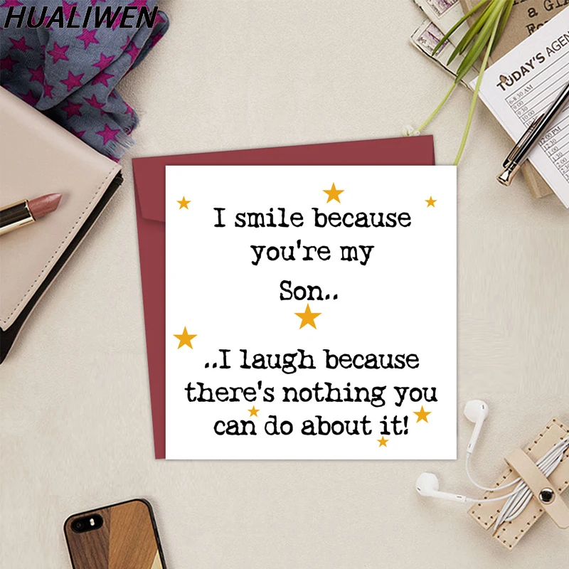 A Fun Greeting Card With An Envelope For Family And Friends. Wishing Cards, Funny Text Cards